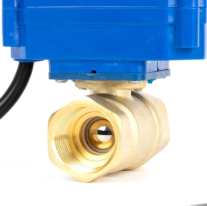 U.S. Solid 3/4" NPT Motorized Ball Valve with US Plug 110VAC Brass Electrical Ball Valve,Auto Return, Normally Closed, IP65