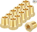 12 Pack Male to FeMale Adapters, 1/4" Male NPT x 1/8" FeMale NPT Brass Hex Bushing Reducer for Industrial, Automotive, Fluid Transfer, Home Gardening, Water Treatment