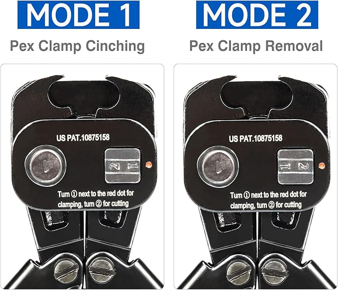 iCrimp PEX Clamp Tool Kit for 3/8-in, 1/2-in, 3/4-in, 1-in PEX Clamp Cinch & Removal, c/w 1/2''(20 Pack) and 3/4''(10 Pack) PEX Clamp Rings, PEX Tubing Cutter