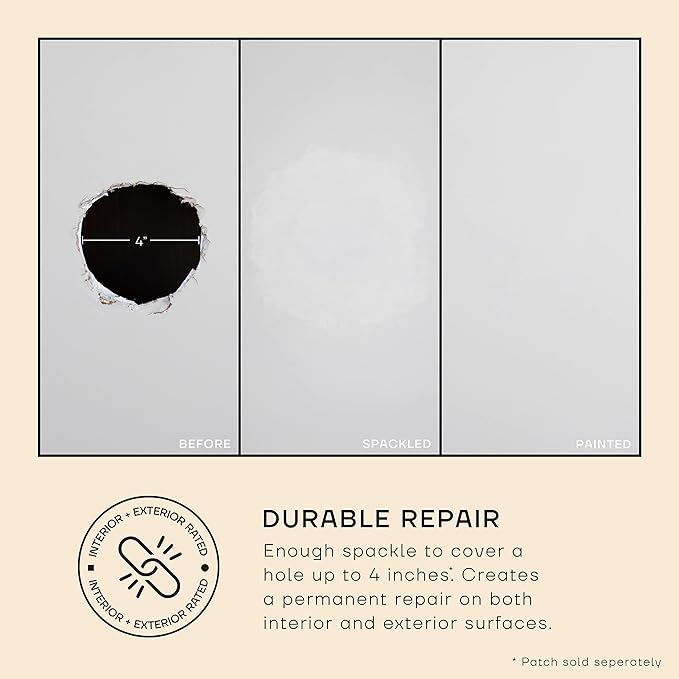 soto Small Hole Repair, White Spackle, 8 Ounces (No. 06 Gesso White) — High Strength Small Hole Filler for use on: Walls, Drywall, Ceiling, Furniture, Cabinets