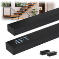2Pack 4FT T304 Stainless Steel Black Handrail with End Cap Kits for Cable Railing System Posts Kit, Cuttable Rectangular Handrails Flat Top Rail - 2.36" W x 1.18" H