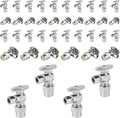 40-Pack Foskan CPVC Angle Stop Valve,1/4 Turn Shut off Valve 1/2" CPVC x 3/8" OD,Chrome Plated Brass
