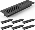 Tandefio 6 Pcs 2" x 12" Floor Register Vent Covers Metal Heavy Duty Walkable Floor Air Vent Covers with Rust Proof Finish Grille Easy Adjust Air Supply Lever for Home Wall Ceiling (Gray)