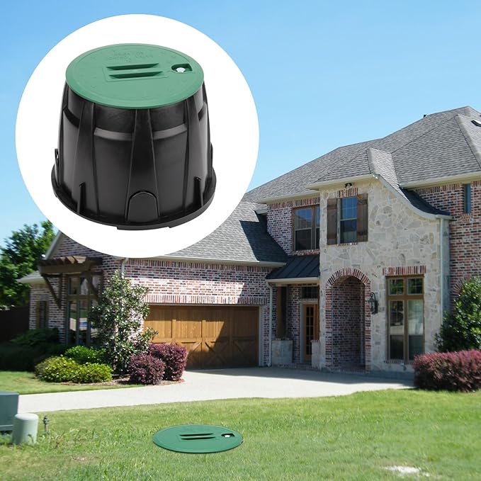 2 Pcs 10 Inch Round Valve Box Cover Lid Replacement for Outdoor Green Sprinkler System Irrigation Control Water System Lawn, Compatation with ID 8.7" OD 10" Sprinkler Valve Box
