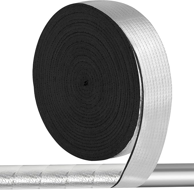 4IN x 33FT Outdoor Pipe Insulation Wrap, Pipe Insulation Foam Tape, Self-Adhesive Insulating Foam Tape for Winter Freeze Protection for Cold and Hot Water Pipes, Reduce Heat Loss
