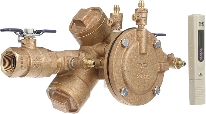 Febco 825EBV Backflow Preventer Reduced Pressure Zone Assembly, Quarter Turn Shutoff, 1 Inch