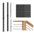 100 Pack Black T316 Stainless Steel Left & Right Handed Thread Swage Lag Screws for 1/8" Wood Post Cable Railing Kit, Deck Railing, Black Cable Railing Hardware System, Wrench Included