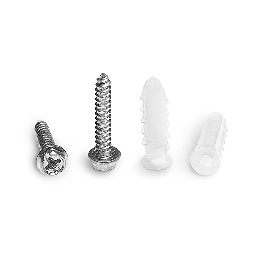 THE CIMPLE CO Ribbed Plastic Conical Anchors and Screws - for Concrete, Stucco, Brick, Drywall, and Similar - Kit of 10 Screws, and 10 Anchors