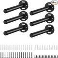 6pcs Floating Shelf Bracket Heavy Duty Shelving Mounting Brackets Hidden Floating Shelf Hardware,Black Metal Shelf Support Bracket (6 inch --6pcs--Without Tools)