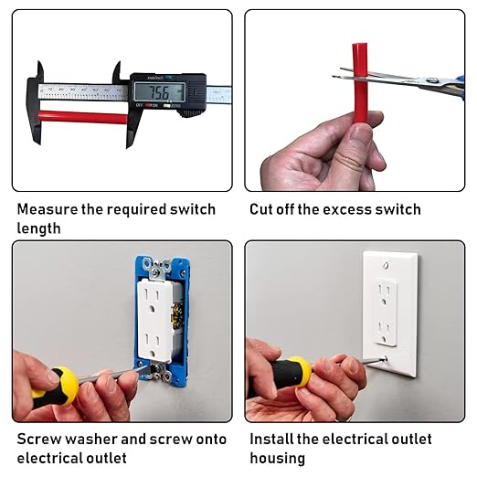 Electrical Outlet Box Extender Kit，Electrical Outlet Spacers, 60 Pack Electric Box Receptacle Extender Kit Include 30 Pieces Round Switch Spacers and 30 Screws for Fixing Outlets