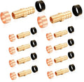 10-Pack HeSun Polybutylene Transition Coupling, 1/2" PEX X 1/2" PB, Brass Crimp Pex Fittings with 20 Rings, ASTM F1807(PEX1807504-10)