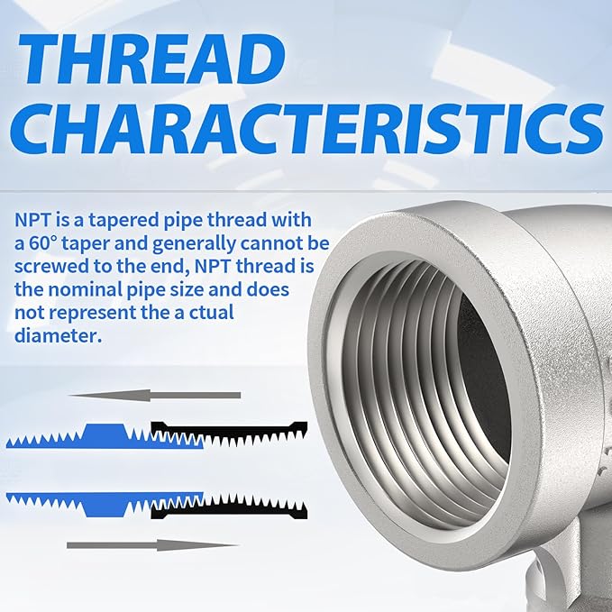 ChillWaves 304 Stainless Steel Pipe Fitting, 90 Degree Elbow 1-1/4" NPT Male x 1-1/4" NPT Female Thread Adapter(1-PACK)