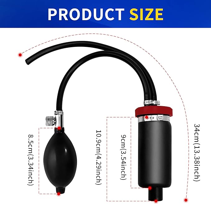 Universal Easy Intake Adapter, Automotive Smoke Machine Inflatable Bladder, for 12V Vehicle Pipes Fuel Leakage Detector Diagnostic Tester, Vehicle Fuel Leakage Detector Diagnostic