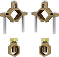 Copper Ground Clamp Set, Includes 2Pcs Grounding Rod (1/2”-5/8”) & 2 Pipe/Conduit Clamp (1/2”-1”)