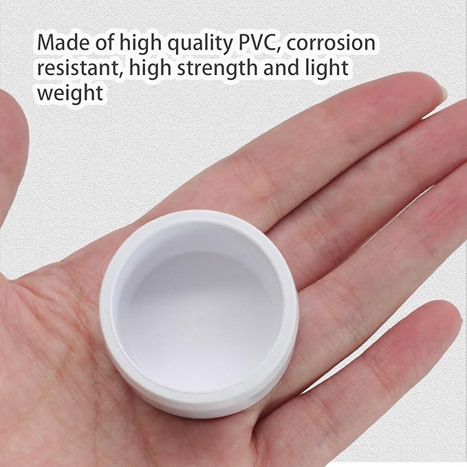 12 Pack 1 Inch PVC Cap, SCH40 PVC Pipe End Cap Fitting Furniture Grade PVC Pipe End Cap Plug Adapter, White PVC Pipe Plug Socket Fittings for Build PVC Furniture DIY Garden Shelf