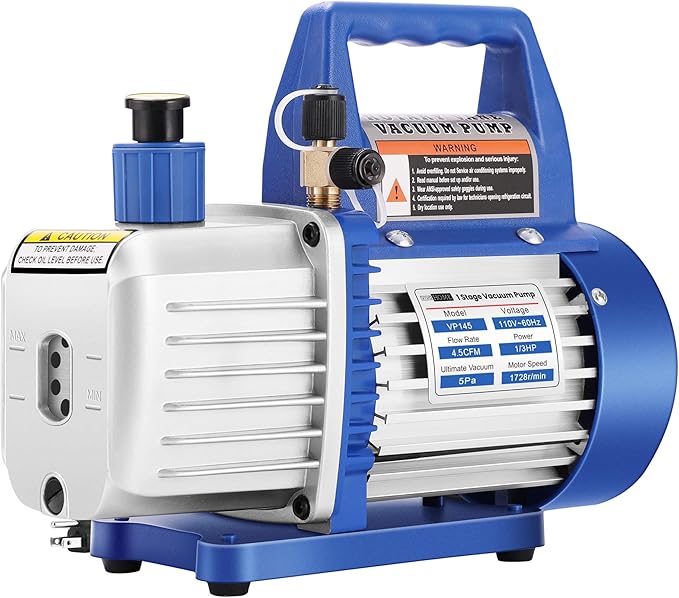 VIVOHOME 110V 1/3 HP 4.5 CFM Single Stage Rotary Vane Air Vacuum Pump with Oil Bottle