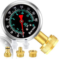 Bernoi Liquid Filled Water Pressure Gauge Kit with 5 Parts, 0-200 Psi, Standard 3/4" Female Garden Hose Thread Water Pessure Gauge for Home