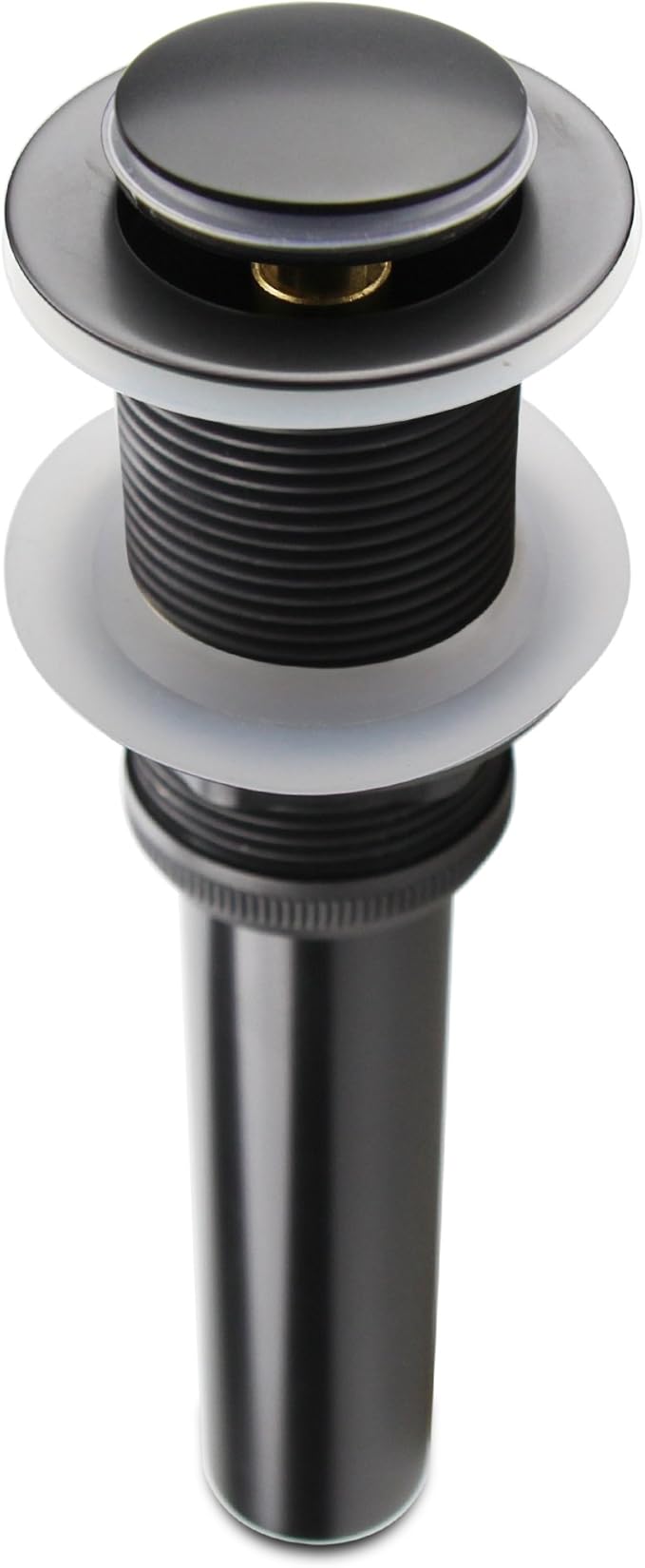 Pop Up Drain Stopper Without Overflow, Bathroom Lavatory Vanity Vessel Sink Drain, Black