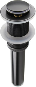 Pop Up Drain Stopper Without Overflow, Bathroom Lavatory Vanity Vessel Sink Drain, Black