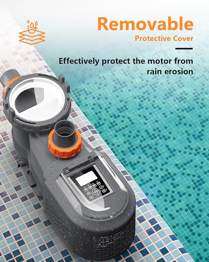 3HP Variable Speed Pool Pump In/Above Ground Swimming Pool Pump, 11359 GPH High Flow, 220-240V 60Hz, Self Priming Pool Pumps with Filter Basket