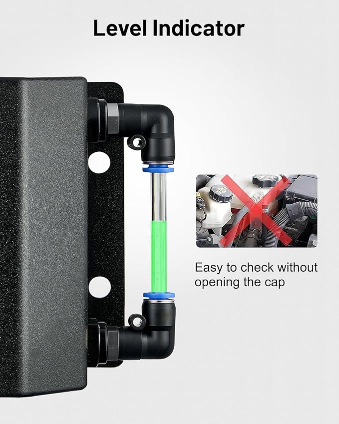 EVIL ENERGY Coolant Overflow Tank, Aluminum Radiator Tank, Reservoir Expansion Tank Universal 1L Black
