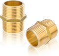 40-PCs HeSun Brass Hex Nipple Pipe Fitting, 1" NPT Male x 1" NPT Male Nipple Pipe Adapter(NPT015-40)