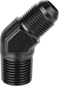 EVIL ENERGY 8AN Male Flare to 1/2" NPT Pipe 45 Degree Fitting Adapter Aluminum Black
