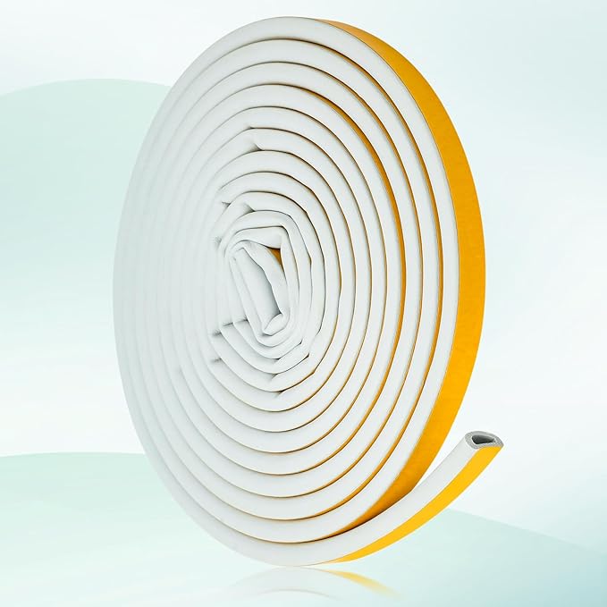 19.7Feet D-type Weather Stripping Door Seal, Self-Adhesive Seals for Door Window Gap, Soundproofing, Insulation Strip, Door Sealers for Door Frame (Gray), D14-12
