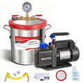 3 Gallon Vacuum Chamber Kit with 3.5 CFM Vacuum Pump, Stainless Steel Degassing Chamber with Acrylic Lid, Hose, for Resin, Silicone, Epoxy and Wood Stabilizing