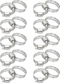 PATIKIL 20 Pcs Adjustable Hose Clamps,3/4"-1-1/8" (19mm-29mm) 304 Stainless Steel Worm Gear Drive Duct Pipe Clamp for Plumbing Automotive Mechanical Hose Connections, Silver