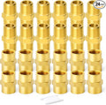 GASHER 24PCS Brass Pipe Fitting, Hex Nipple Brass Hex Coupler, 3/8" x 3/8" NPT Male Thread Pipe, 3/8Inch x 3/8Inch NPT Female Thread Pipe