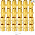 GASHER 4PCS Metals Brass Pipe Fitting, Hex Nipple Brass Hex Coupler, 1/2" x 1/2" NPT Male Thread Pipe, 1/2Inch x 1/2Inch NPT Female Thread Pipe