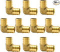 10 Pack 3/4" PEX Fittings, PEX Elbow Fittings, Brass PEX Fittings for PEX Tubing Pipe