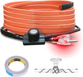 Cupohus Heat Tape for Water Pipes with Thermostat 15FT, Freeze Protection Self-Regulating Heat Trace Cable for Metal, Plastic Home Pipes, Roof and RV, 110-120V