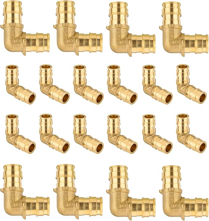 20-Pack HeSun Pex-A Fitting, 1/2 Inch Pex- A Expansion Elbow(90-Degree), Expansion Fitting 1/2" x 1/2" Elbow,ASTM F1960(PEX1960033-20)