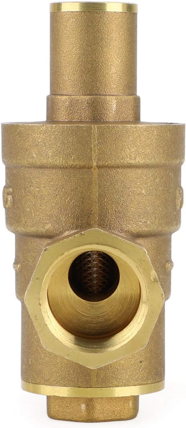 Topteng DN15 Brass Adjustable 1/2" Water Pressure Regulator Reducer With Gauge Meter