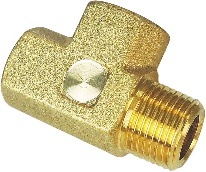 Nigo Brass Pipe Fitting - Tee, 3-Way with NPT Female & Male Connectors, 1 x 3/8" x 3/8" x 3/8"
