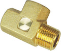 Nigo Brass Tee, 3-Way Pipe Fitting - Forged Brass (1/4' x 1/4' x 1/4' - NPT Female x NPT Female x NPT Male)