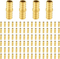 200-Pack Foskan 1/2 Inch PEX Straight Coupling,Brass Crimp Fittings for PEX Tubing Pipe