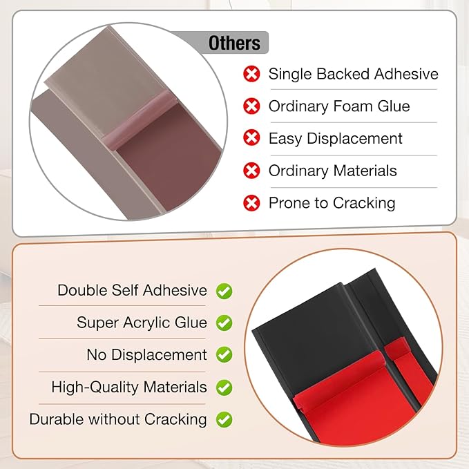 Floor Transition Strip Self Adhesive Vinyl Door Threshold for Doorways Carpet Edging Trim Overlap Edge Reducer for Laminate Floor, Carpet, Tile (Black, 3/5" to 4/5", 10Ft)