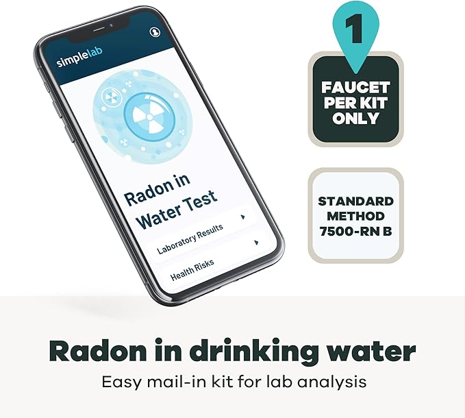 Tap Score Radon in Water Test Kit | Well or City | Full Report | EPA Certified Drinking Water Labs | #1 Best Home Water Test 2021-24 NYT Wirecutter | 100% Unbiased
