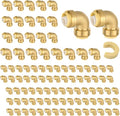 (Pack of 100) Niikappu 1/2 Inch x 1/2 Inch Elbow Brass Fitting, Push to Connect Brass Plumbing Fitting, PEX, Copper, CPVC, PE-RT Pipes(PF042-100Pack)