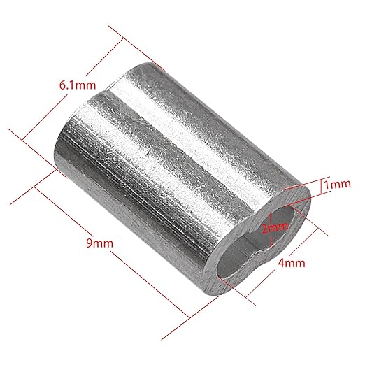 1/16" 200PCS Aluminum Crimping Loop Sleeve for Wire Rope, Cable Ferrule