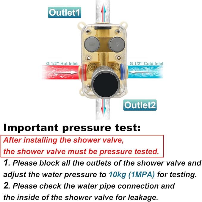 Round Digital Display Shower Valve 2 Way Shower Mixing Valve Concealed Installation Can Use All the Time Brushed Nickel