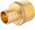 100-Pack HeSun PEX Fittings, 1" PEX x 1" Male NPT, Brass Crimp Male Adapter Fitting for ASTM F1807(PEX1807278-100)