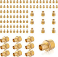 (100-Pack) PEX Fittings, Pex 1"x1" Male Threaded NPT Adapter, Brass Crimp Fittings, for PEX Tubing Pipe Plumbing, ASTM F1807(PEX1807278-100Pack)