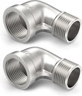 ChillWaves 304 Stainless Steel Pipe Fitting, 90 Degree Elbow 1-1/2" NPT Male x 1-1/2" NPT Female Thread Adapter(2-PACK)