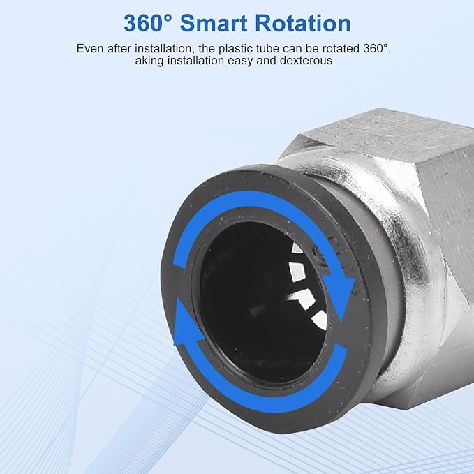 10 Pcs Push-to-Connect Fittings 3/8 Inch Tube OD x 1/8 Inch NPT Thread Pneumatic Male Straight Quick Connect Air line fittings