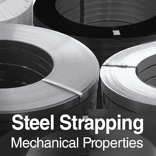 8NET Steel Strapping Band, 3,080' Length x 1/2'' Width x 0.020'' Thickness (1,170 lbs Break Strength), Cut Resistant Pallet Banding, Heavy Duty Metal Strap (5 Rolls)