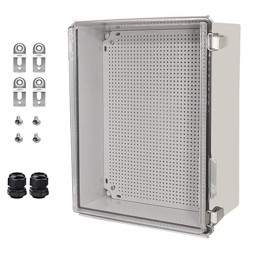 Waterproof Electrical Box Junction Box Weatherproof IP67 ABS Plastic Enclosure Switch Router Project Box Electronics DIY Enclosure with Mounting Plate and Wall Bracket Clear 13.8"x9.8"x5.9"